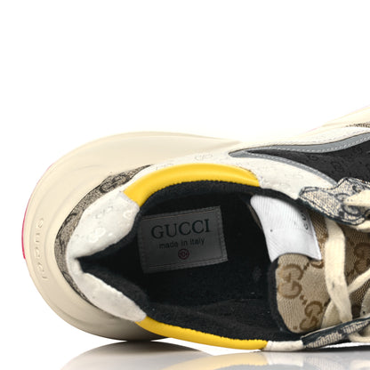 Gucci GG Supreme Monogram Mix Monogram Mens Rhyton Sneakers 10.5 London Blue Beige Sun Yellow 7 of 7