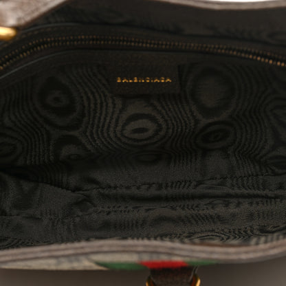 Gucci X BALENCIAGA BB Supreme Monogram Calfskin Web Small Jackie 1961 Hobo Beige Ebony 5 of 9