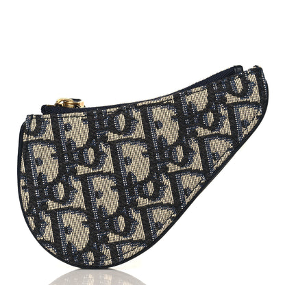 Christian Dior Oblique Saddle Coin Purse Blue 3 of 10