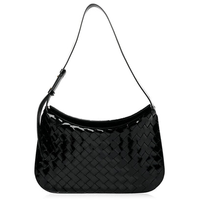 Bottega Veneta Patent Intrecciato Shoulder Bag Black 1 of 10