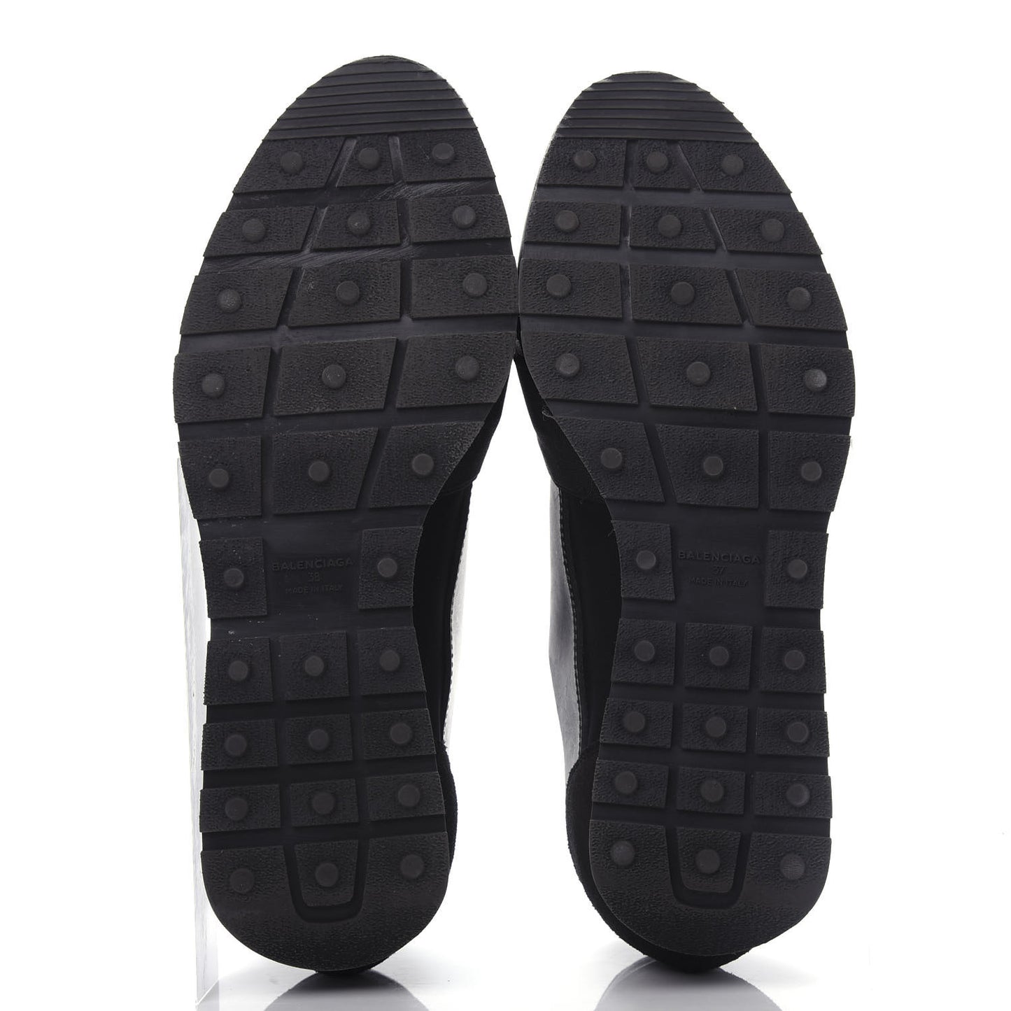 Mesh Calfskin Neoprene Suede Womens Race Runner Sneakers 37 Black