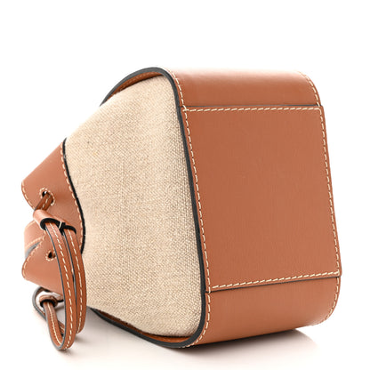 Loewe Calfskin Canvas Mini Hammock Shoulder Bag Natural Tan 9 of 10