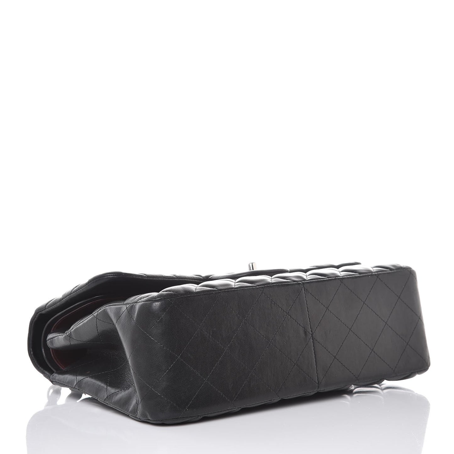 Lambskin Quilted Jumbo Double Flap Black