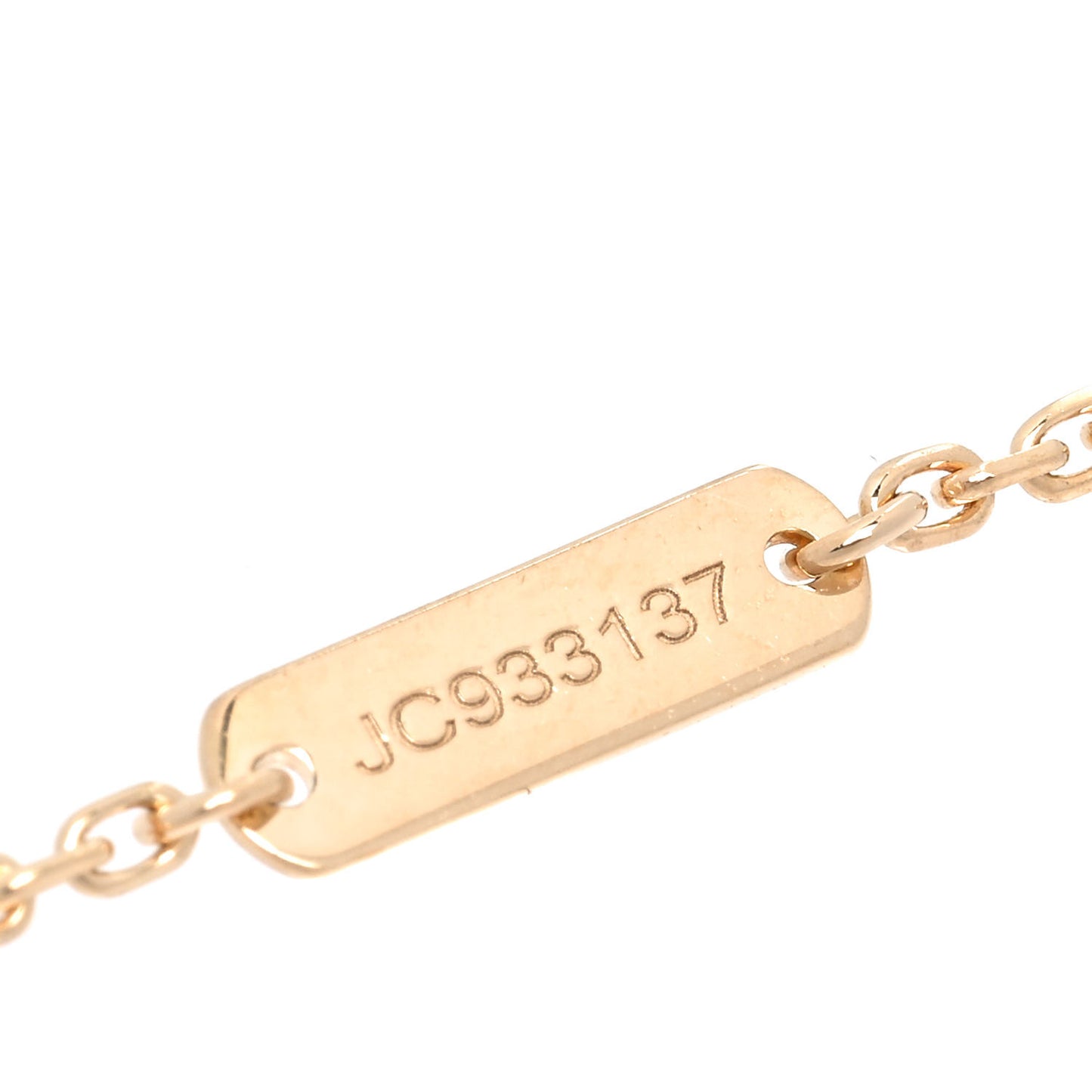 18K Yellow Gold Guilloche Vintage Alhambra Pendant Necklace