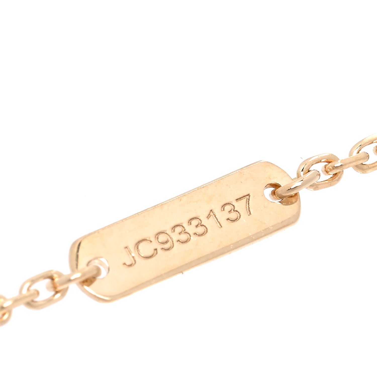 Van Cleef & Arpels 18K Yellow Gold Guilloche Vintage Alhambra Pendant Necklace 7 of 8