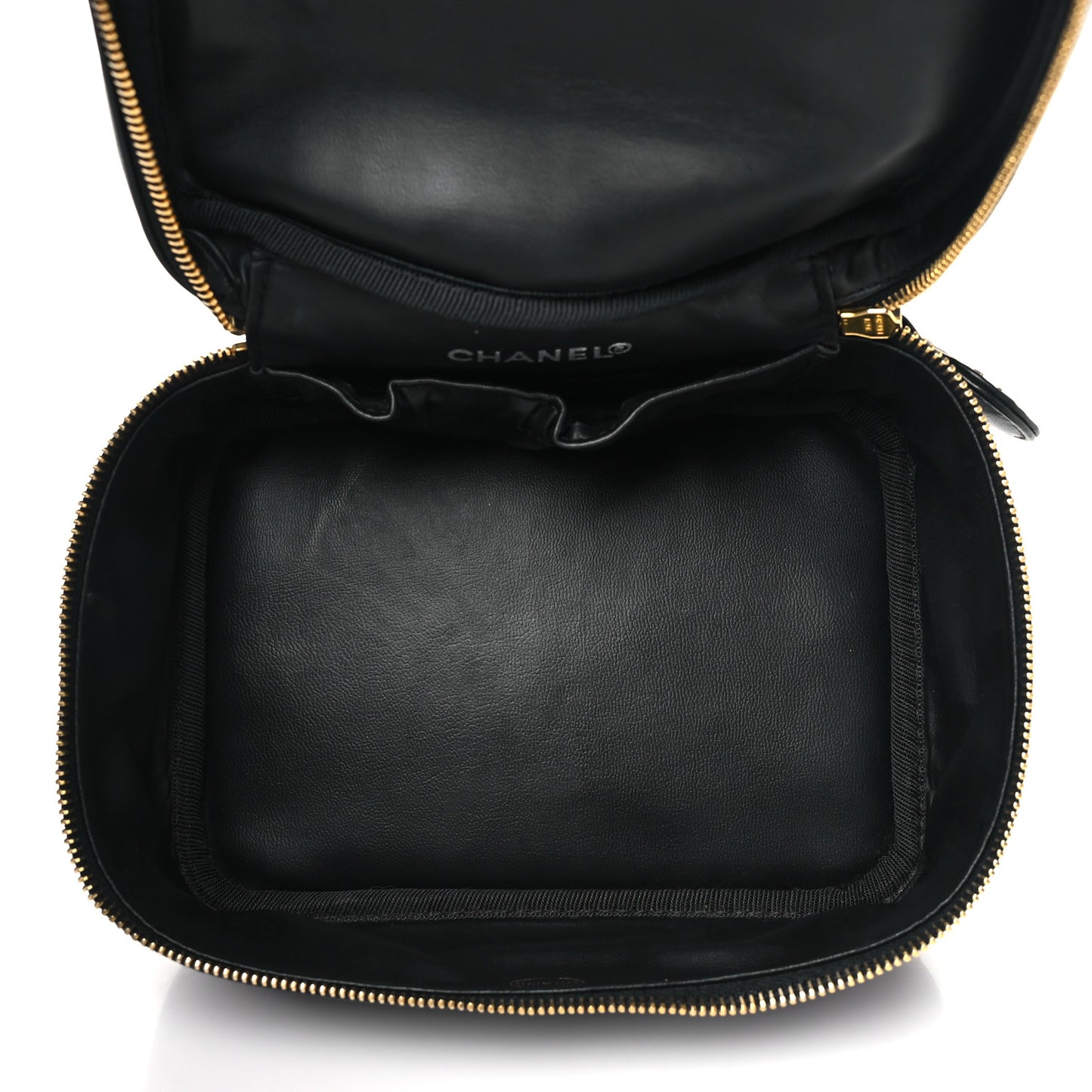 Lambskin Vanity Cosmetic Case Black