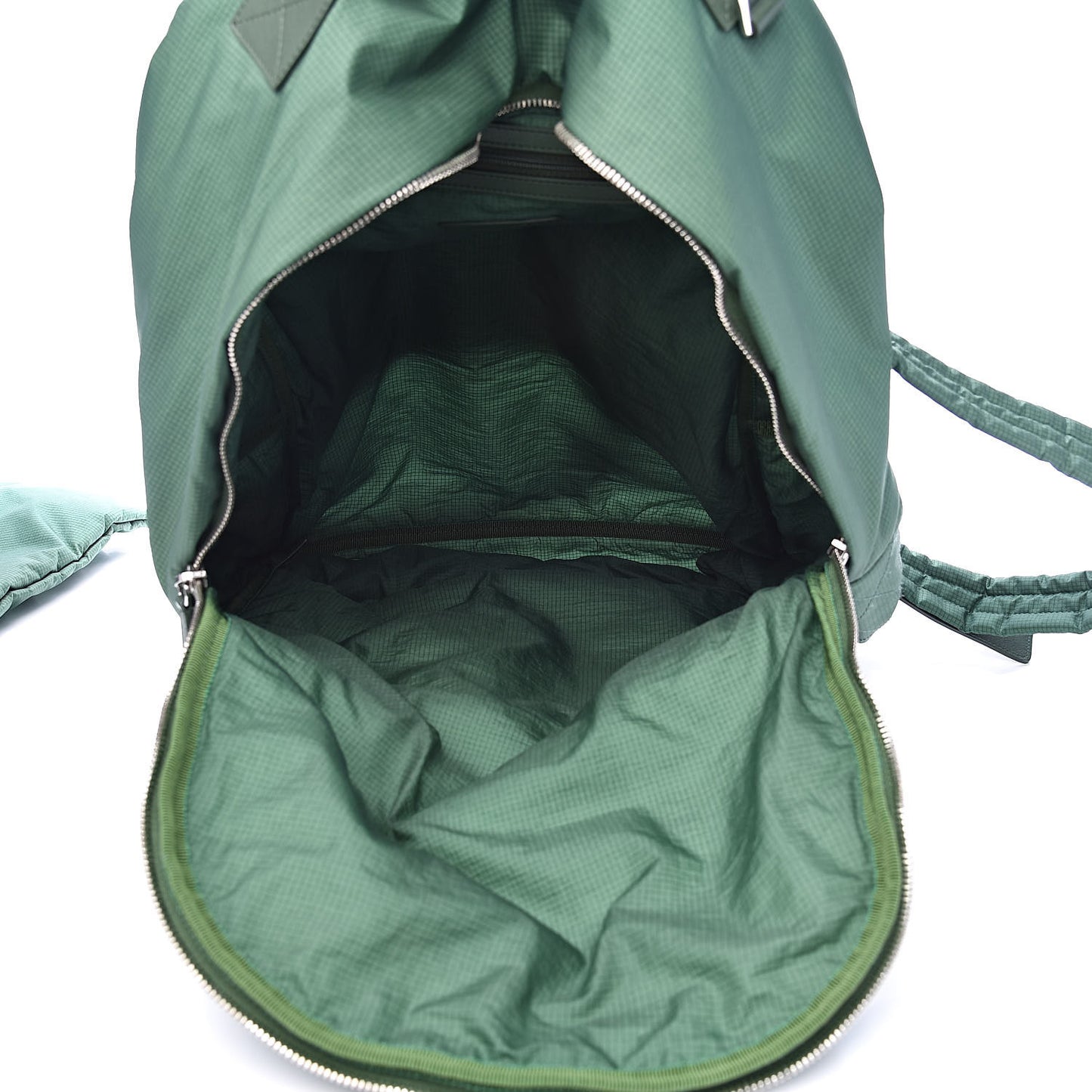 Nylon Quilted CC Backpack Green White