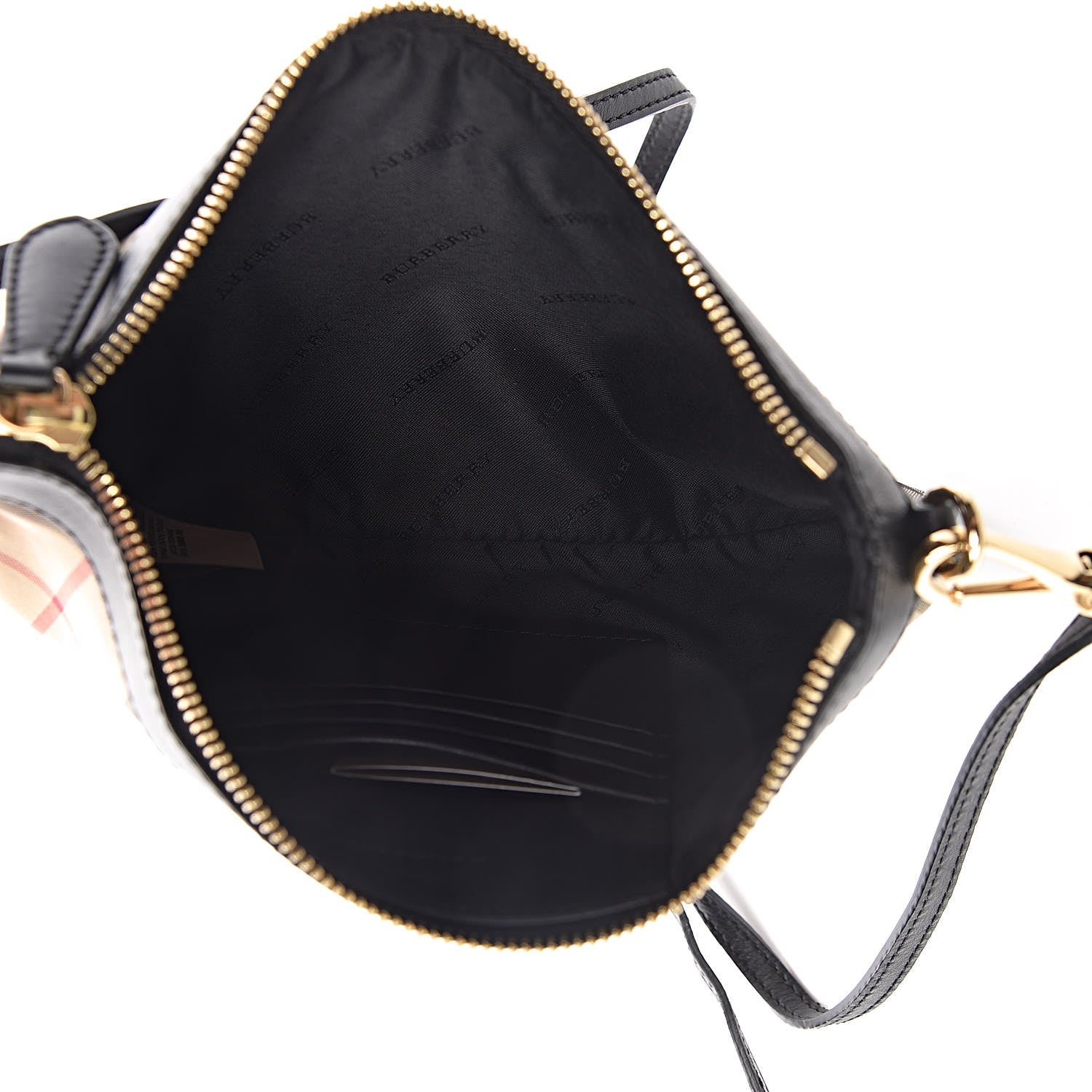 Burberry Horseferry Check Peyton Crossbody Clutch Bag Black 5 of 10