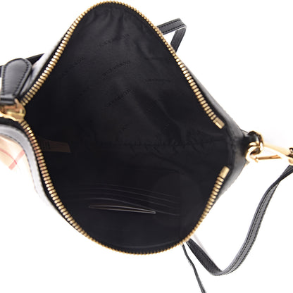 Burberry Horseferry Check Peyton Crossbody Clutch Bag Black 5 of 10