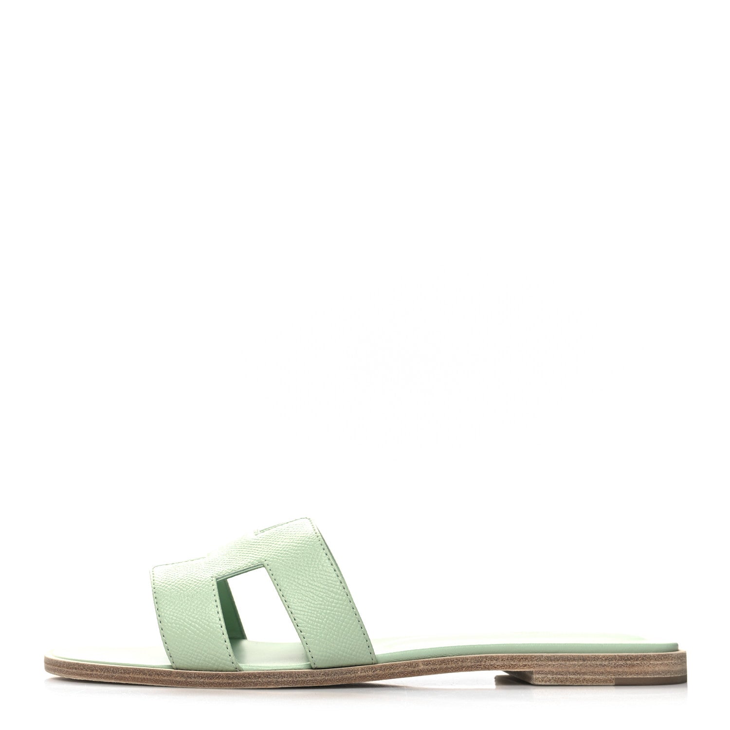 Hermes Epsom Oran Sandals 40.5 Vert Jade 1 of 9