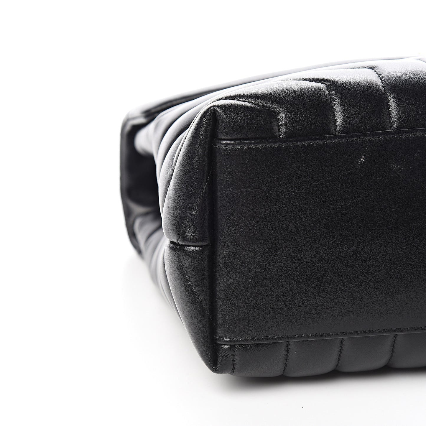 Calfskin Y Quilted Monogram Medium Loulou Chain Satchel Black