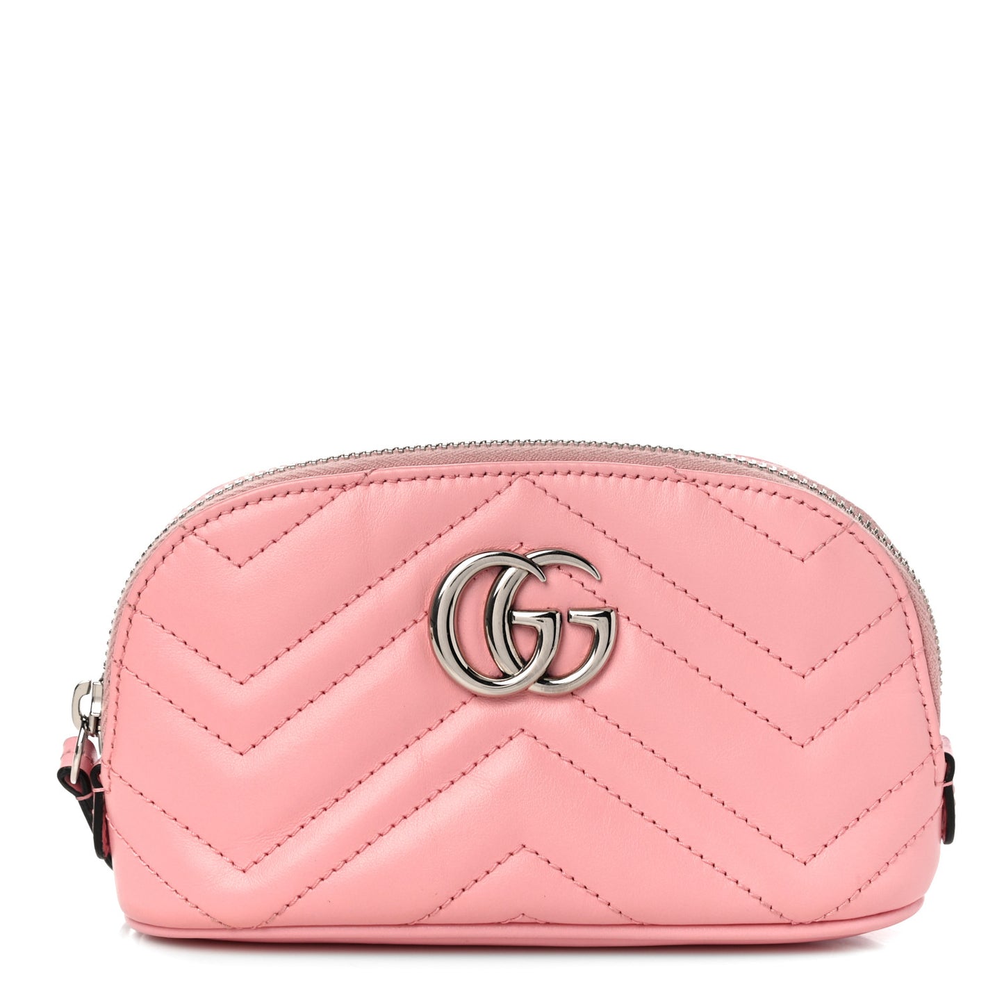 Calfskin Matelasse GG Marmont Pouch Cosmetic Case Wild Rose