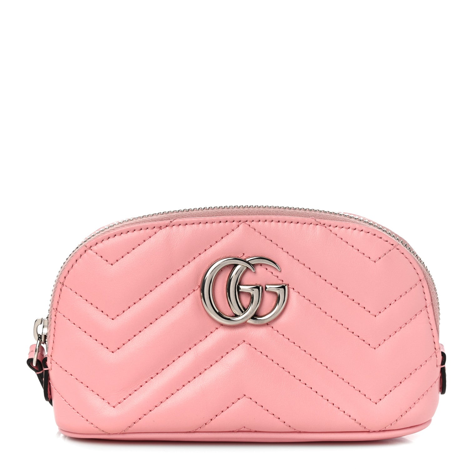 Gucci Calfskin Matelasse GG Marmont Pouch Cosmetic Case Wild Rose 1 of 10