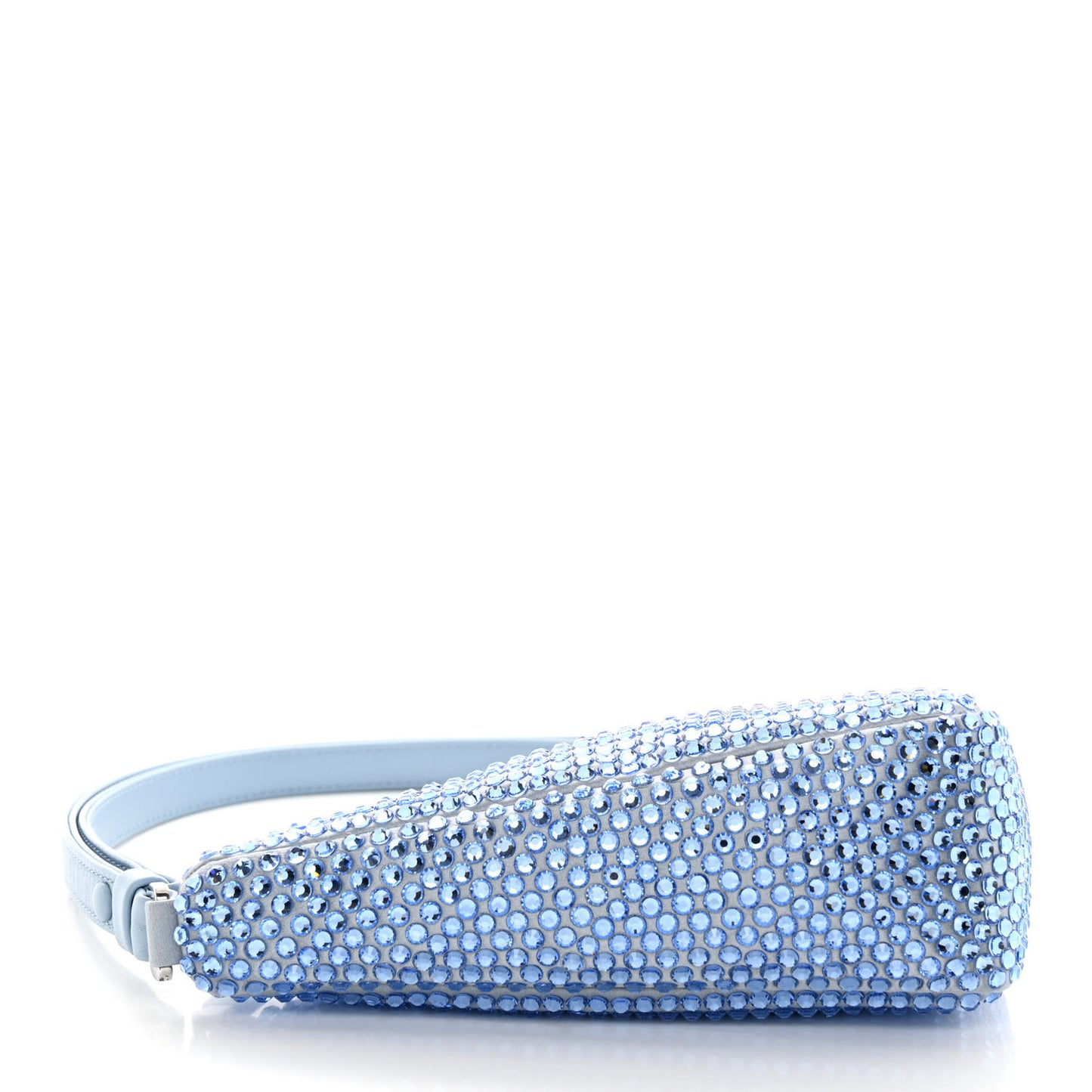 Satin Crystal Triangle Pouch Celeste