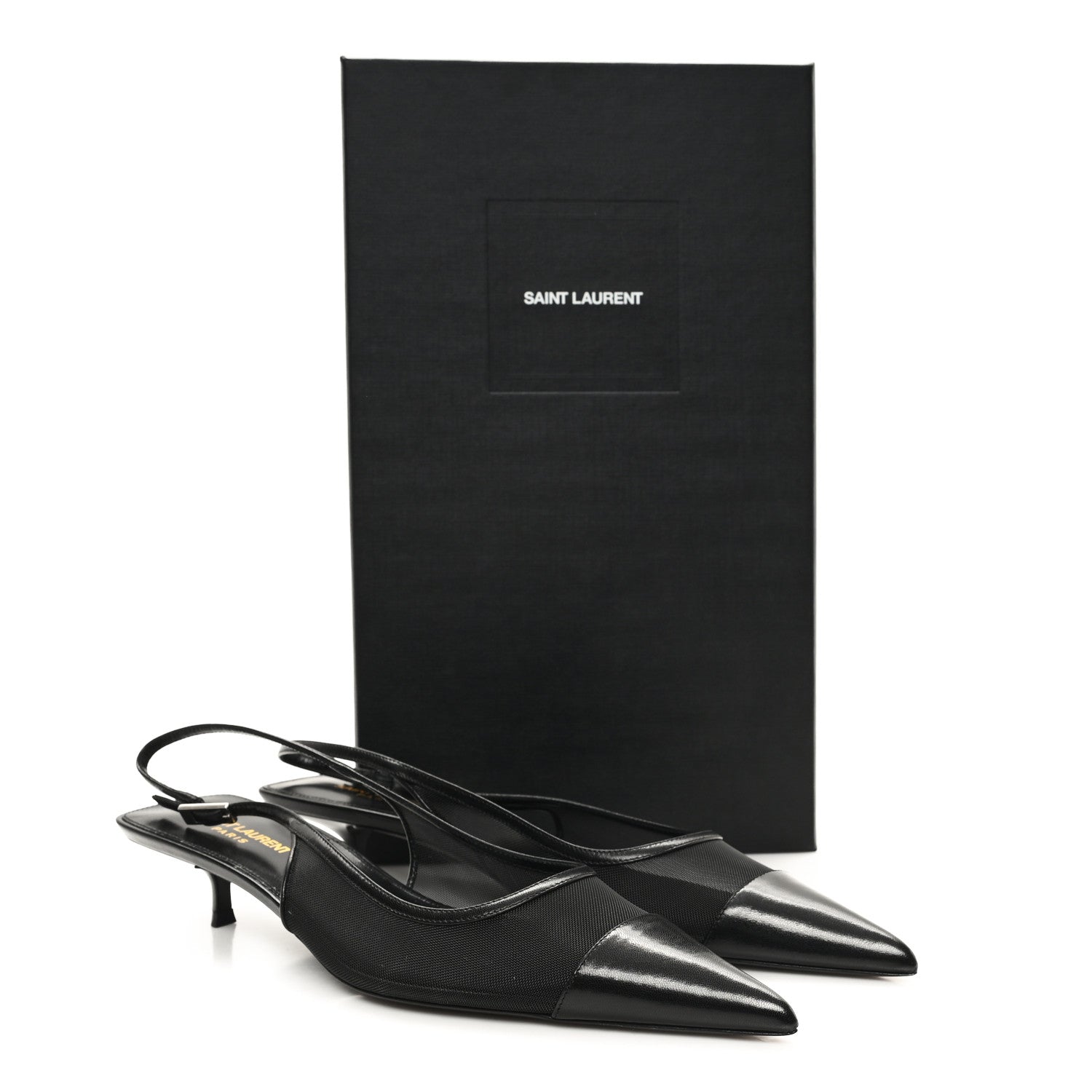 Saint Laurent Mesh Oxalis Slingback 30 Pumps 41 Black 9 of 9