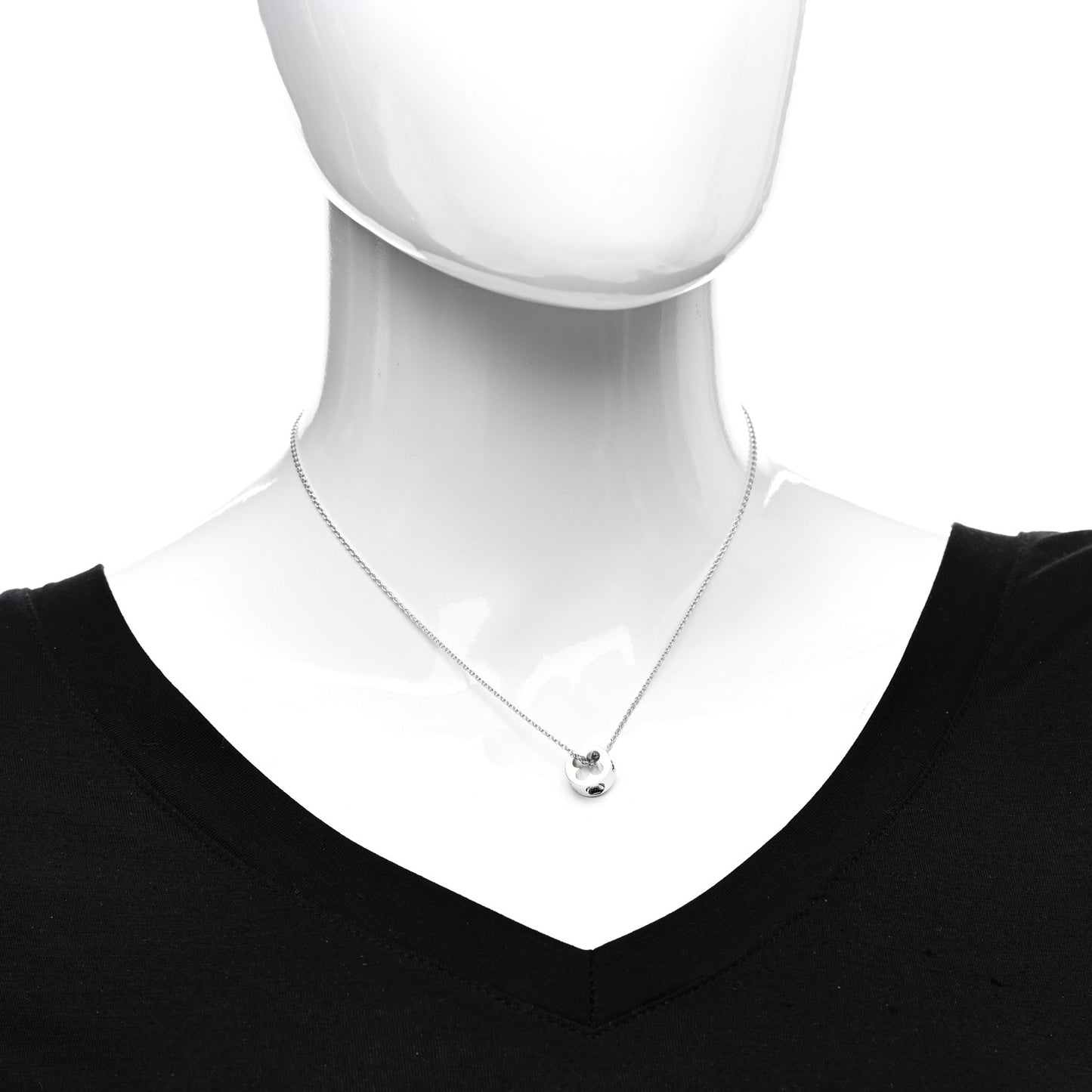 18K White Gold Empreinte Pendant Necklace