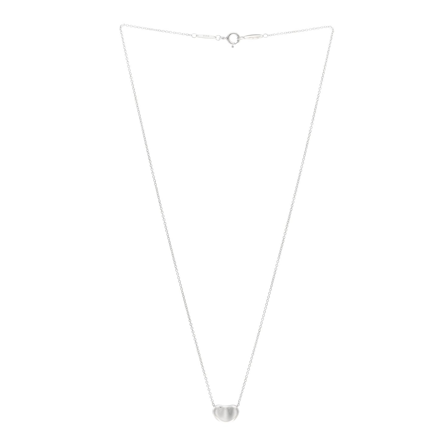 Sterling Silver 9mm Elsa Peretti Bean Pendant Necklace