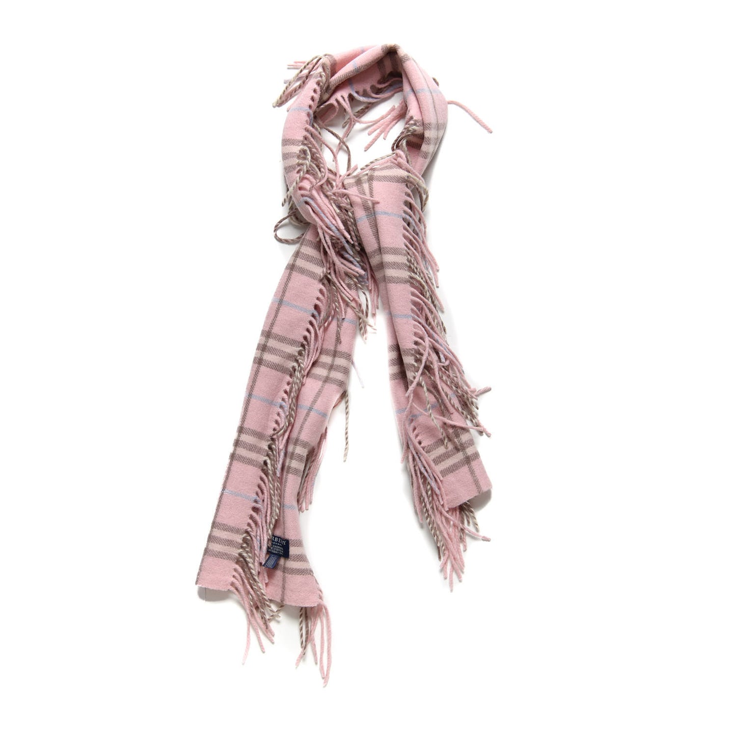 Cashmere Check Happy Fringe Scarf Pink