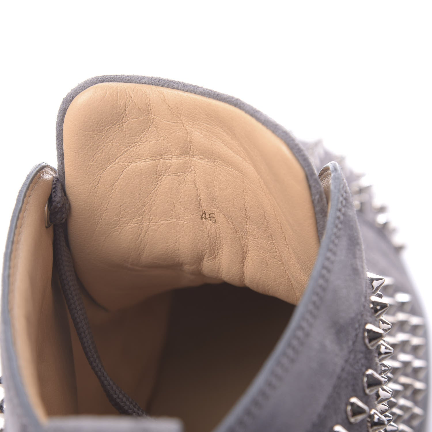 Christian Louboutin Veau Velours Mens Louis Spikes Flat Sneakers 46 Squale 9 of 9