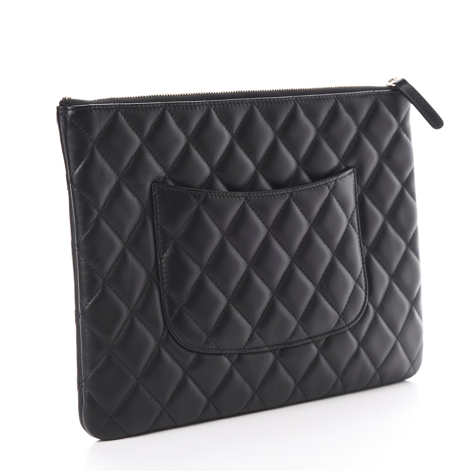 Chanel Lambskin Quilted Medium Cosmetic Case Black 3 of 9