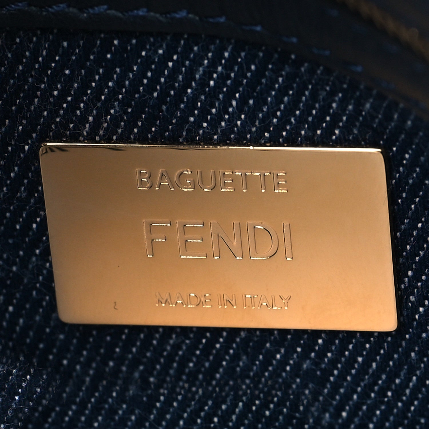Fendi Denim Large Baguette Blue Arancio Fluo 6 of 11