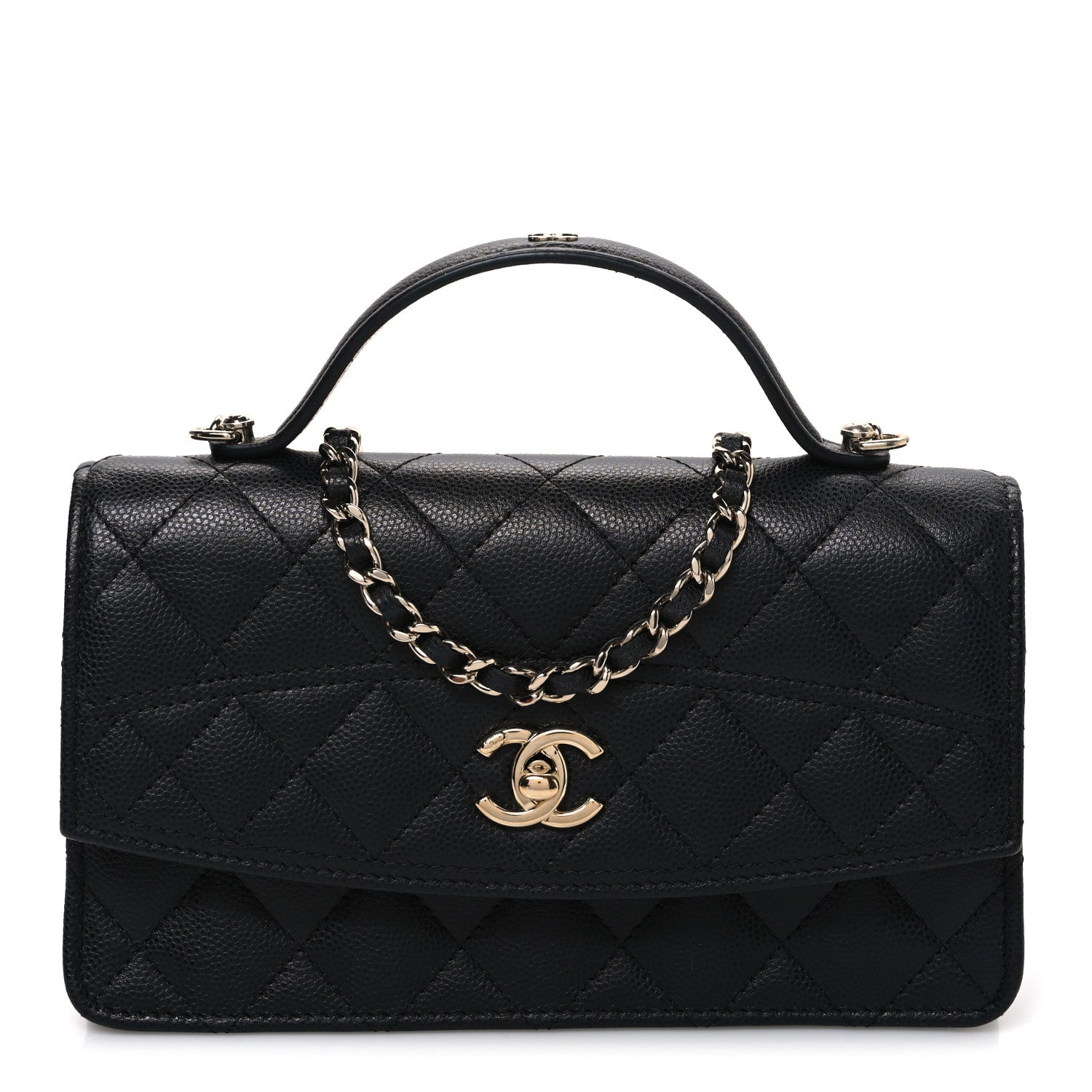 Chanel Caviar Quilted Trendy Handle Clutch With Chain Black 1 of 11