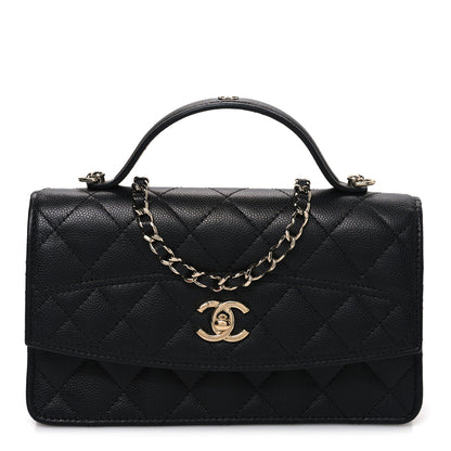 Chanel Caviar Quilted Trendy Handle Clutch With Chain Black 1 of 11