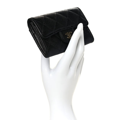 Chanel Caviar Quilted Flap Card Holder Wallet Black 2 of 10
