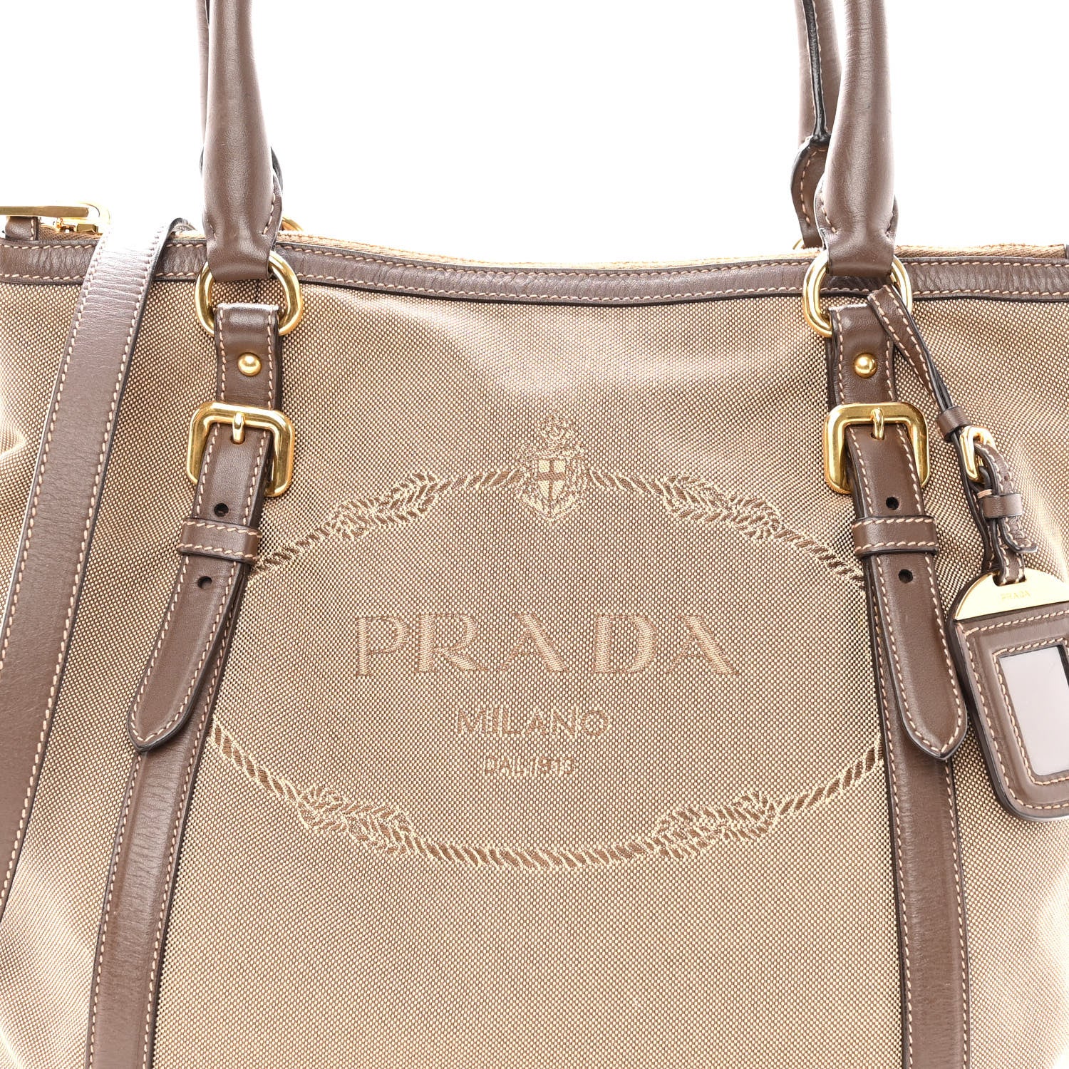 Prada Jacquard Logo Tote Corda Bruciato 6 of 9