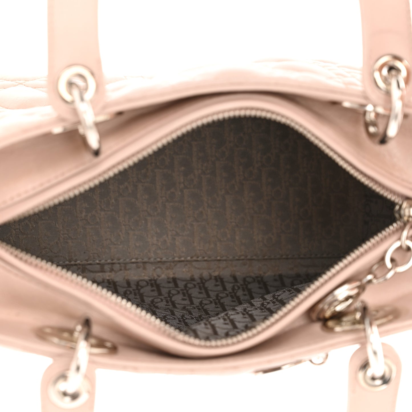 Lambskin Cannage Medium Lady Dior Rose Poudre