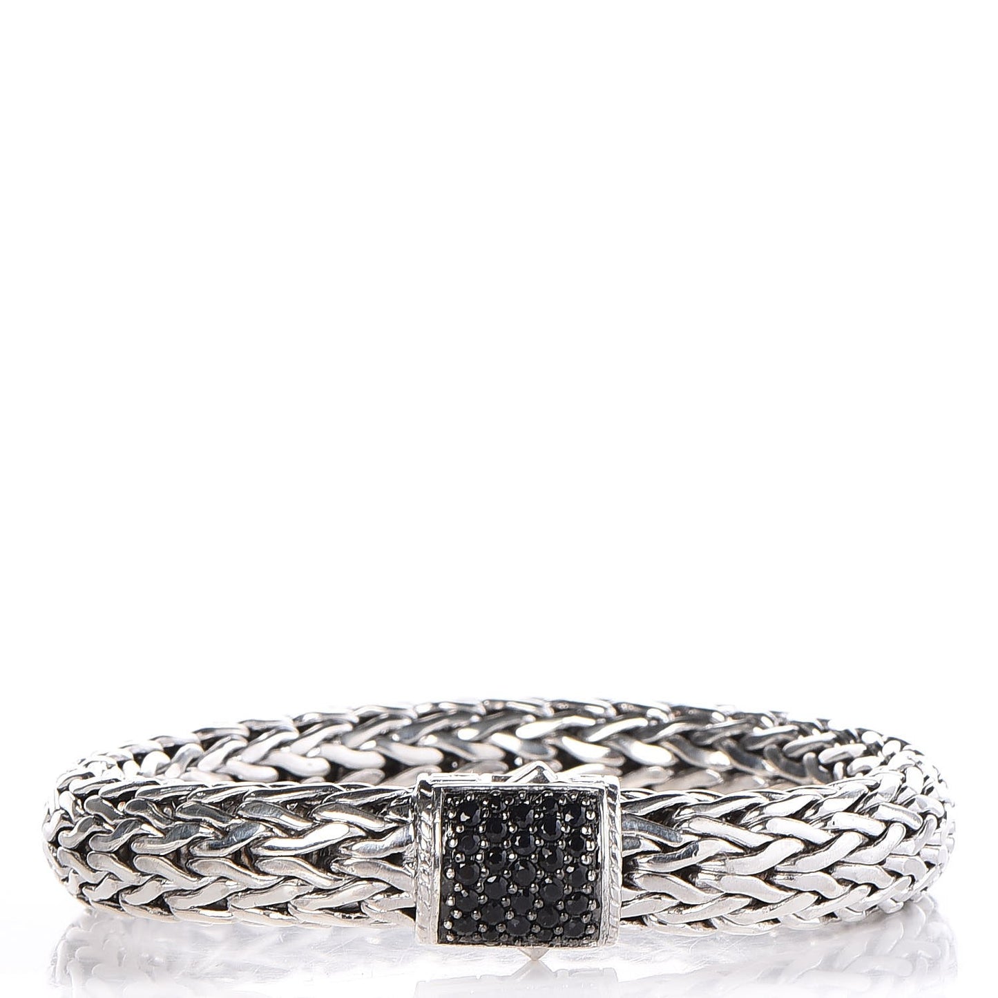 Sterling Silver Black Sapphire Classic Chain Bracelet M