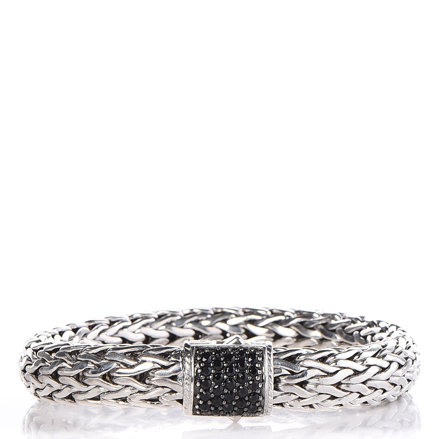 John Hardy Sterling Silver Black Sapphire Classic Chain Bracelet M 1 of 5