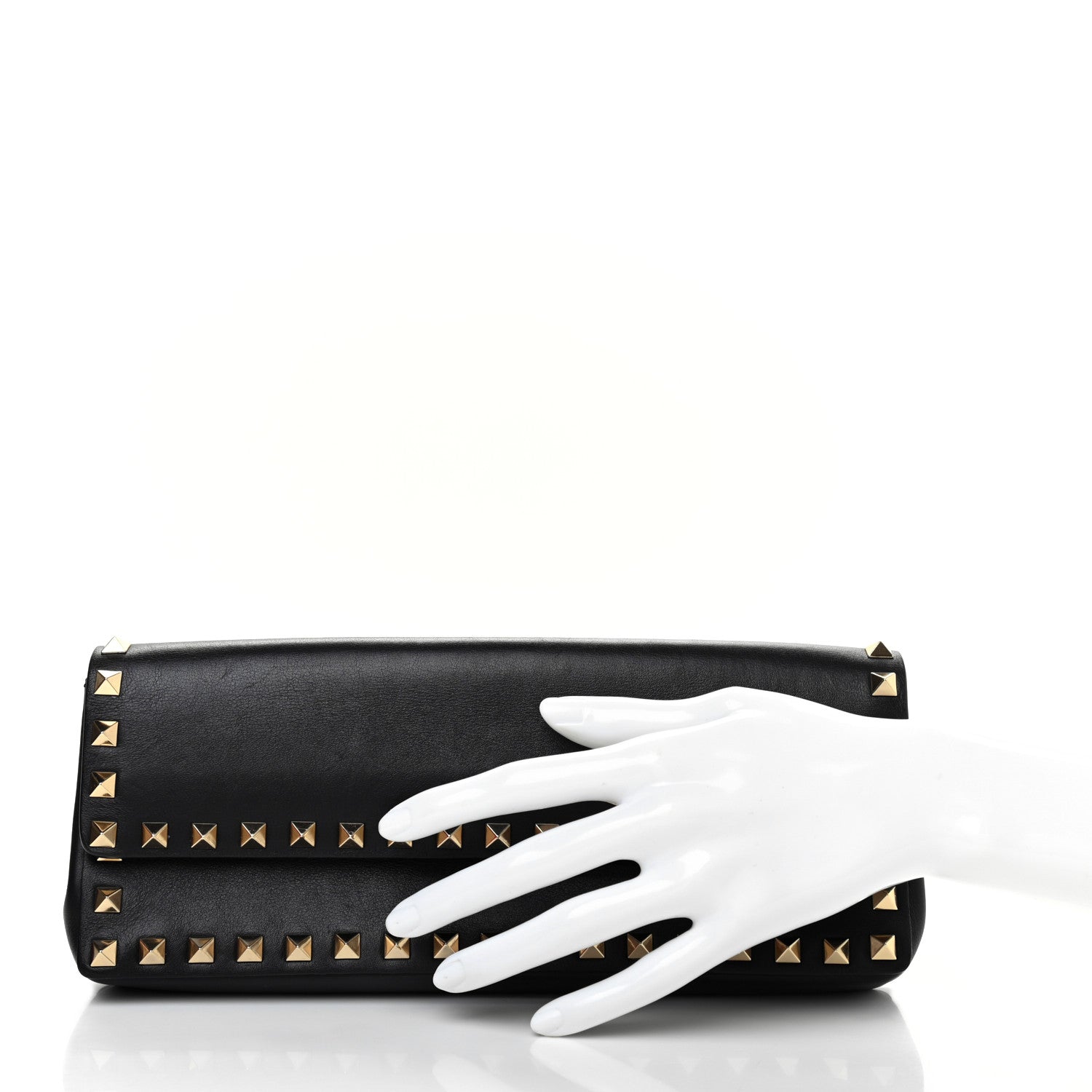 Valentino Garavani Nappa Rockstud Bangle Clutch Black 2 of 7