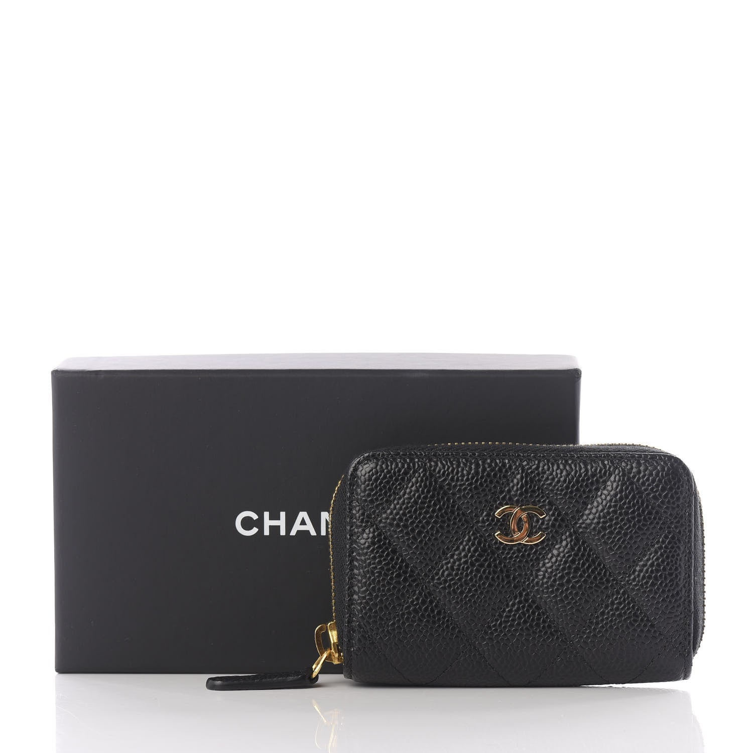 Chanel Caviar Quilted Zip Coin Purse Black 7 of 7