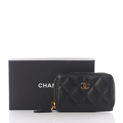 Chanel Caviar Quilted Zip Coin Purse Black 7 of 7