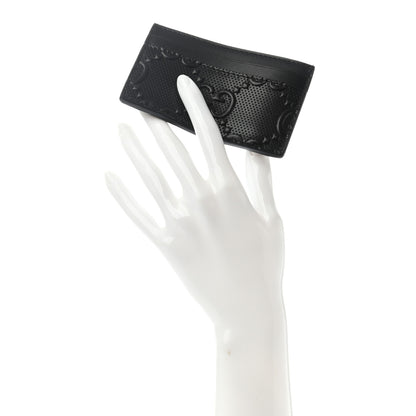 Gucci Calfskin GG Tennis Embossed Card Holder Black 2 of 6