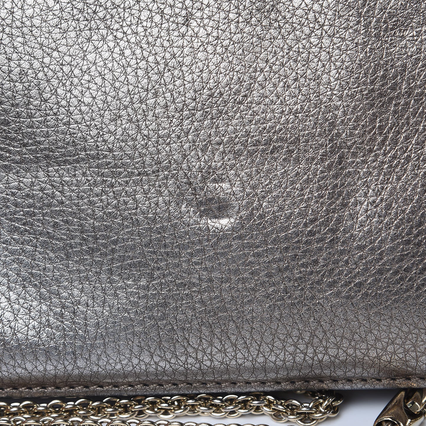 Metallic Vitello Medium Glam Lock Rockstud Flap Sasso