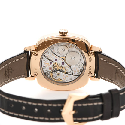 Patek Philippe 18K Rose Gold Alligator Diamond 30mm Gondolo Manual Winding Watch 7041R-001 4 of 5