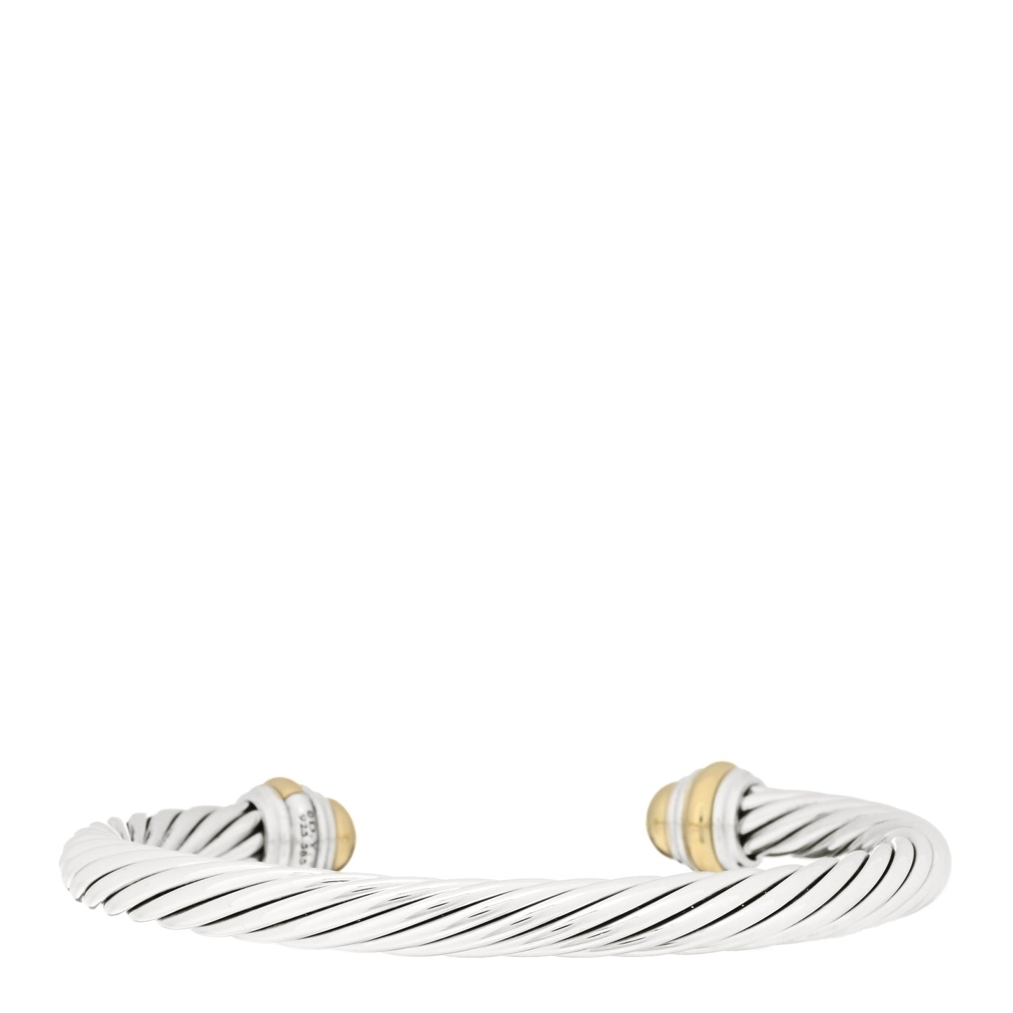 Sterling Silver 14K Yellow Gold 7mm Cable Classics Bracelet