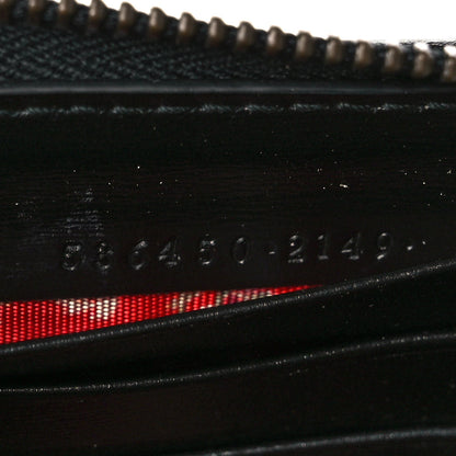 Gucci Calfskin Web Trapuntata GG Zip Around Wallet Black 7 of 9