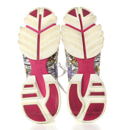 Christian Dior Neoprene Rubber Champetre Print Womens D-Connect Sneakers 38 White Multicolor 5 of 13