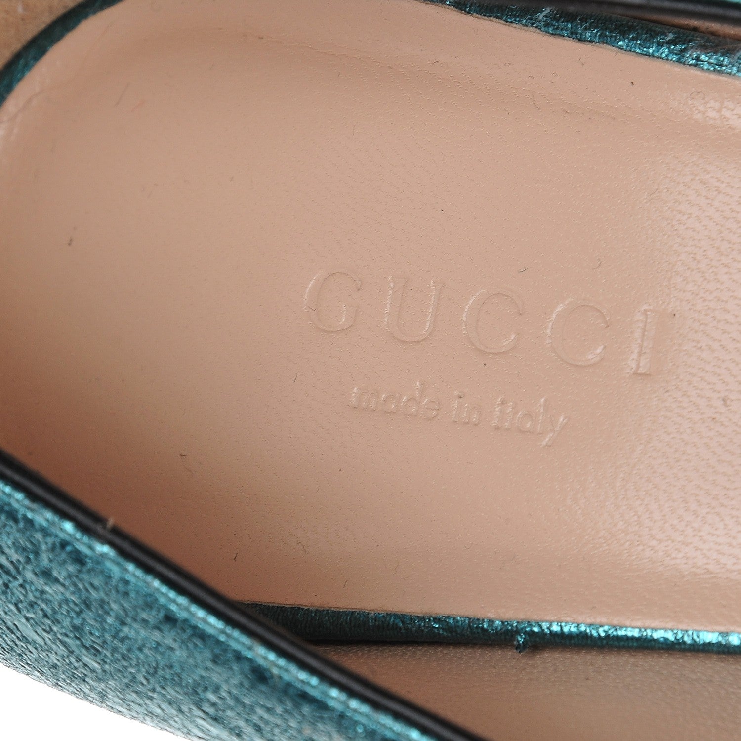 Gucci Galassia GG Marmont Fringe 105mm Loafer Pumps 37.5 Turchese 7 of 9
