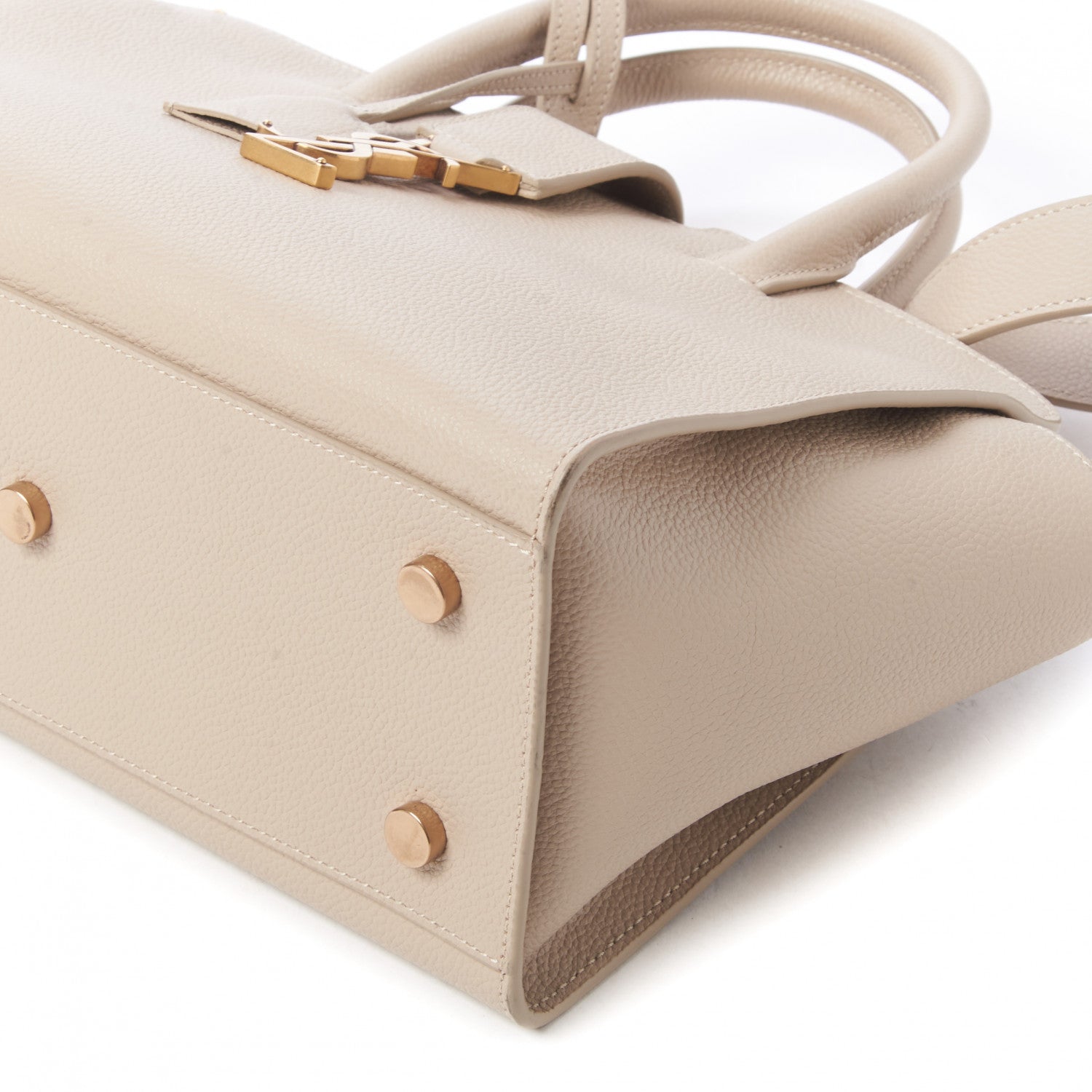 Saint Laurent Calfskin Baby Monogram Downtown Cabas Beige 4 of 9