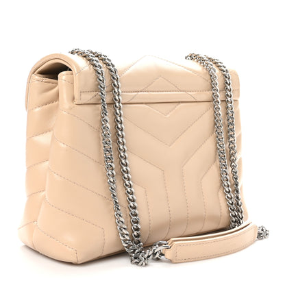 Saint Laurent Calfskin Y Quilted Monogram Small Loulou Chain Satchel Dark Beige 3 of 10