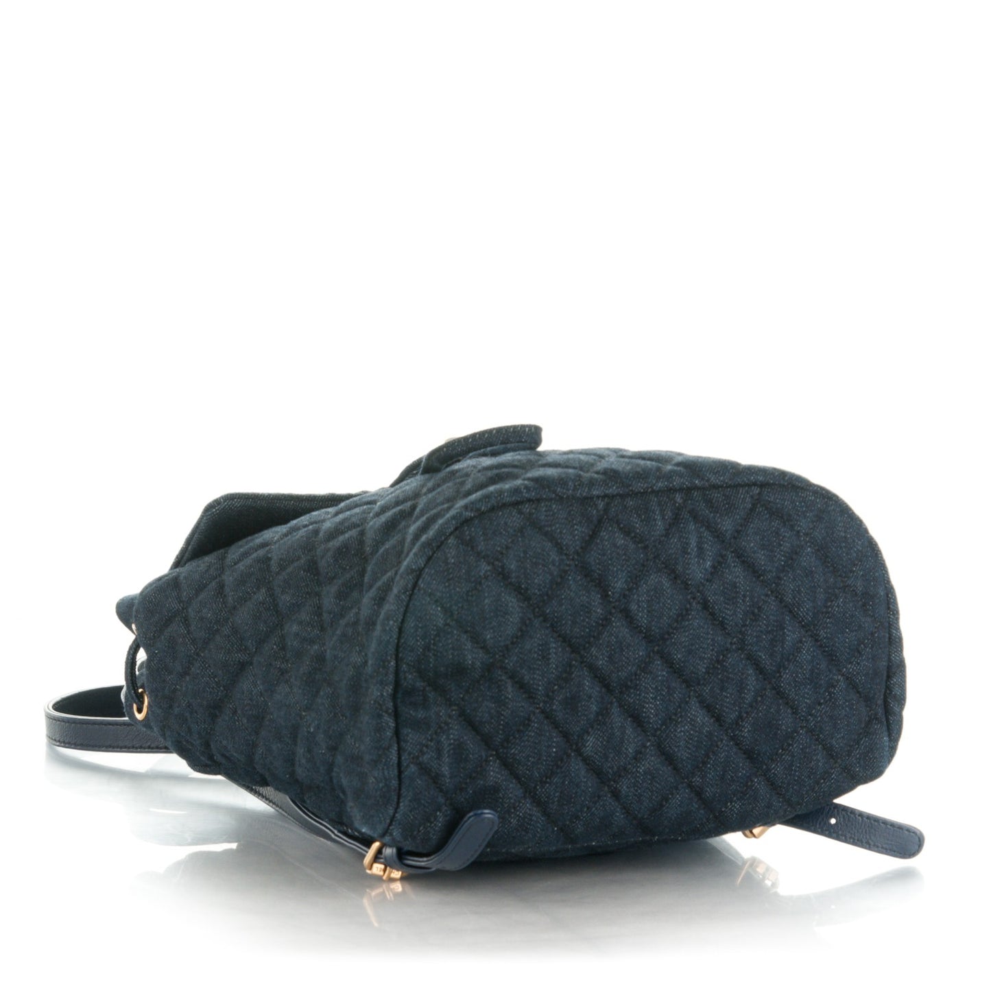 Washed Denim Quilted Small Urban Spirit Backpack Dark Blue