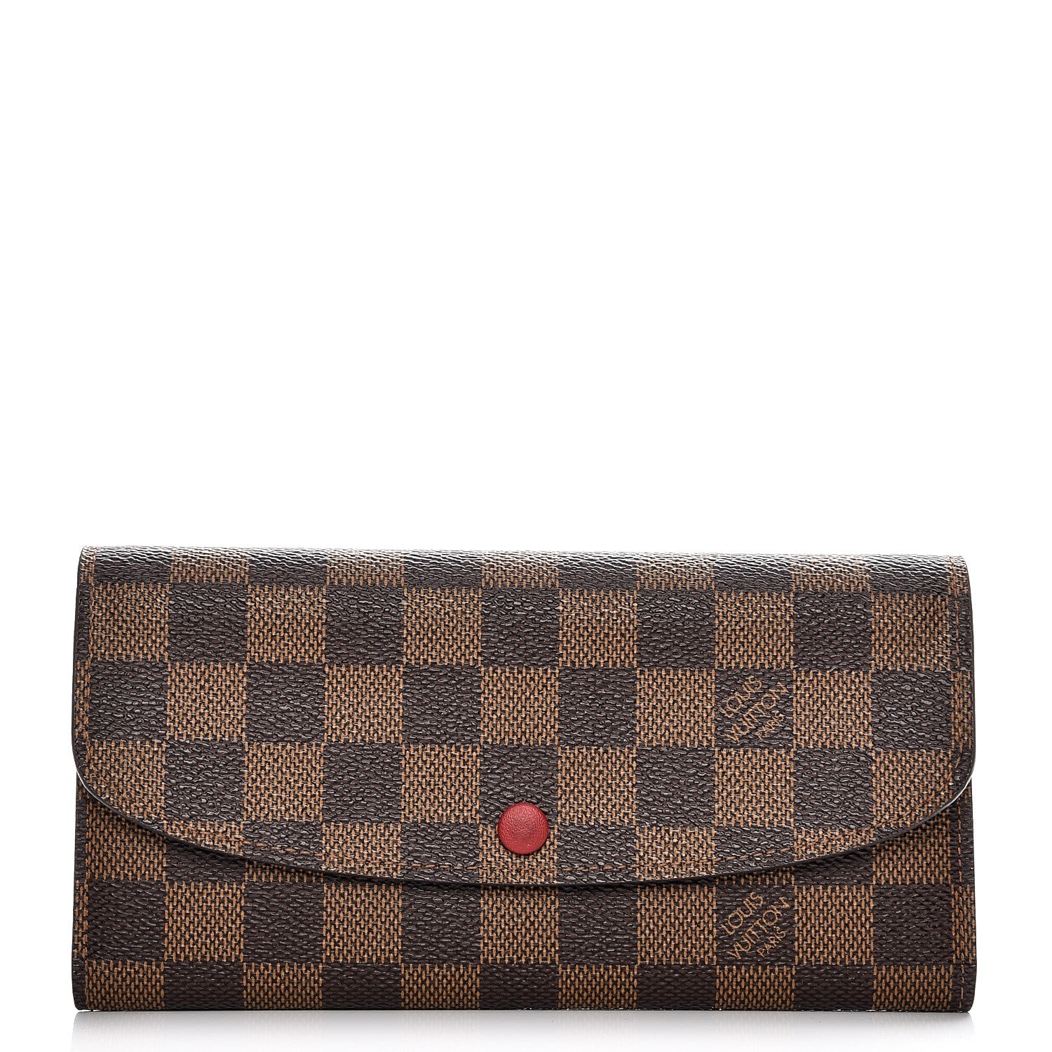 Louis Vuitton Damier Ebene Emilie Wallet Red 1 of 7