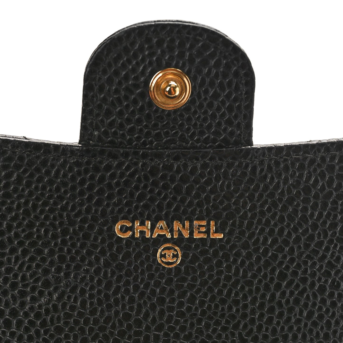 Caviar Quilted Long Flap Wallet Black