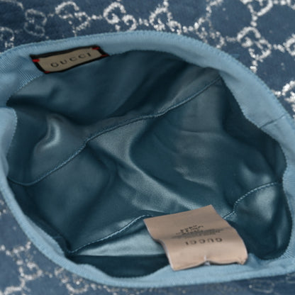 Gucci Canvas Lame GG Monogram Bucket Hat XS Light Blue Silver 7 of 9