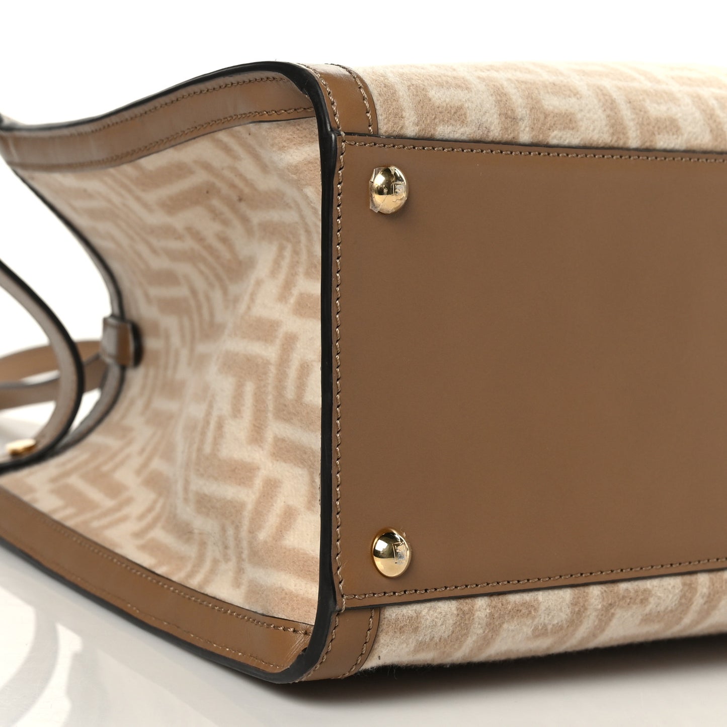 Wool Vitello King Seta FF 1974 Medium Peekaboo X-Tote Beige Cammello Sand