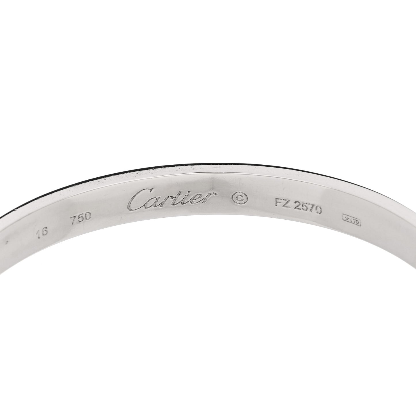 18K White Gold LOVE Bracelet 16